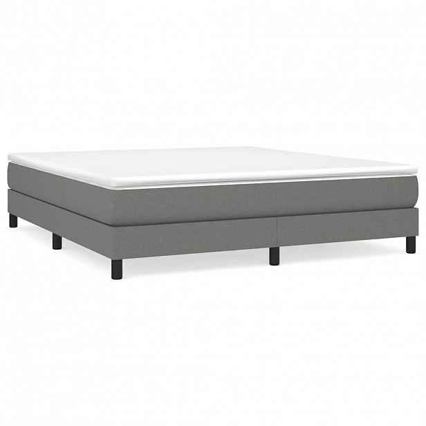 vidaXL Rám postele s boxspringem tmavě šedý 180 x 200 cm textil