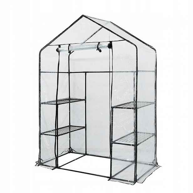 Skleník 143*73*195 CM, Fólie Z Pvc, Kovová Konstrukce