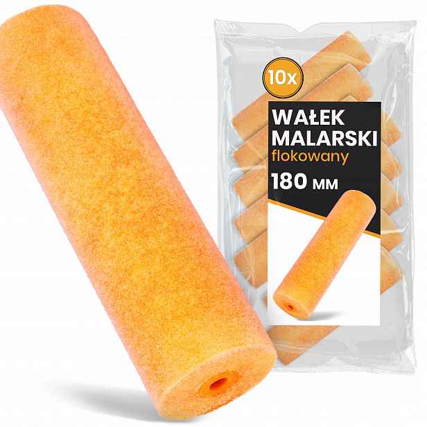 10 x Malířský Váleček Pěnový 18 cm Náhradní náplň Flokovaný Hladký Malování