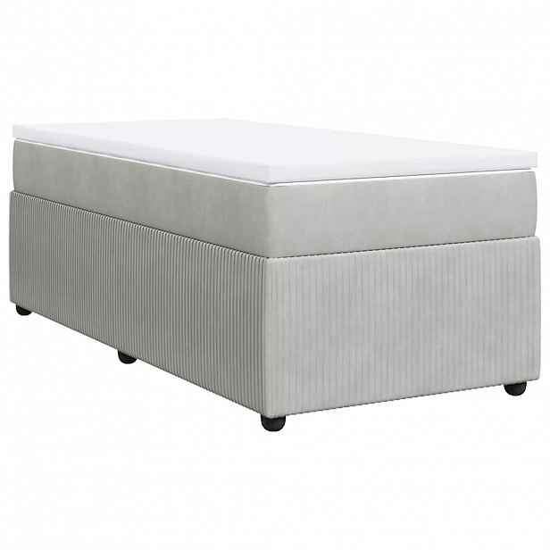 vidaXL Box spring postel s matrací světle šedá 80 x 200 cm samet