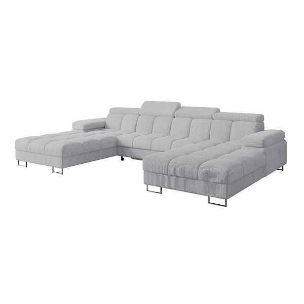 ALTDECOR SEDACÍ SOUPRAVA s funkcí spaní a úložným prostorem COMA U2 345x203x79 šedá manšestr