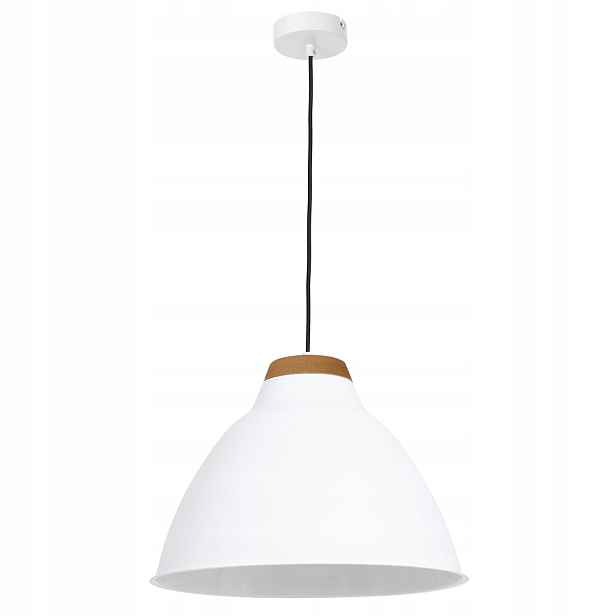 Luminex Skal Závěsná lampa 1xE27 15W Bílá Matná Dřevo 90 cm