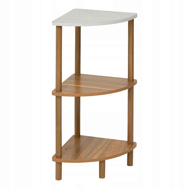 Rohový regál Come, 3 úrovně, 76 cm