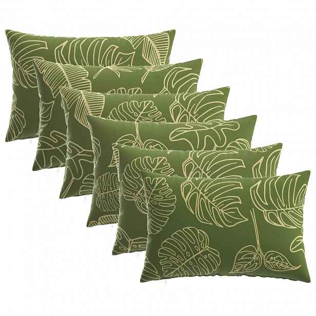 vidaXL Povlak na polštář 6 pcs HEERLEN Listový design 30 x 50 cm