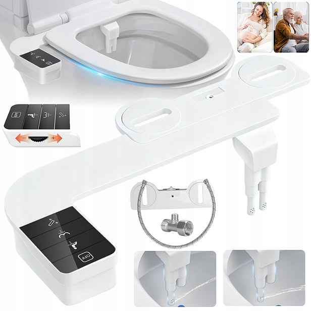 Bidetová Vložka Na Záchod, Nástavec Na Bidet Smart Bidet, 2 Výsuvné Trysky