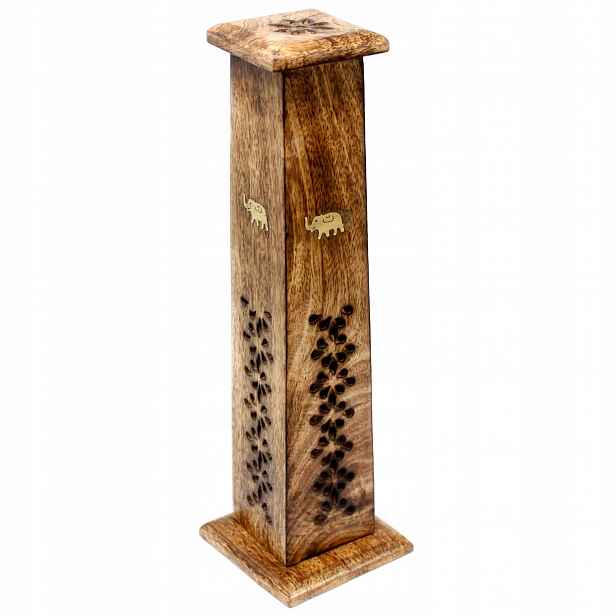 Dřevěný podstavec na kadidlo Věž 30x9 cm