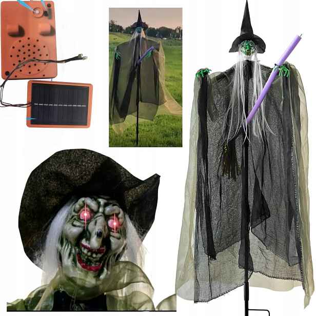 Halloween Strach na dekoraci zahrady Solar Zvuk baba jaga