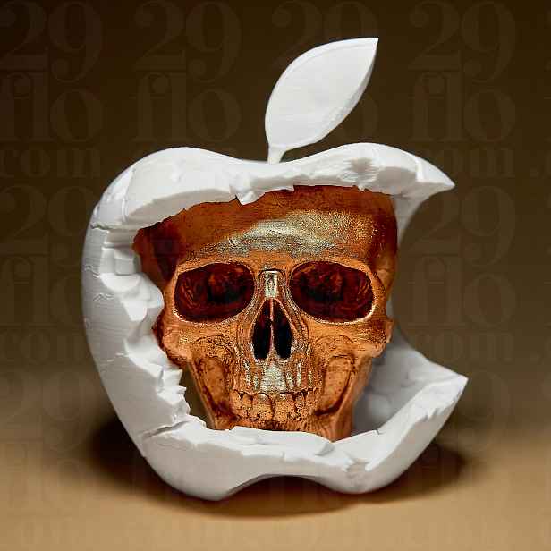 Skullintosh Lebka Apple Jablko Figurka 20 cm 3D tisk Ručně malovaná