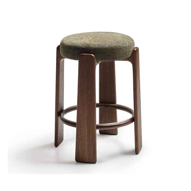 Zelená/v tmavě přírodní barvě barová stolička z jasanového dřeva (výška sedáku 65 cm) Granite – Kave Home