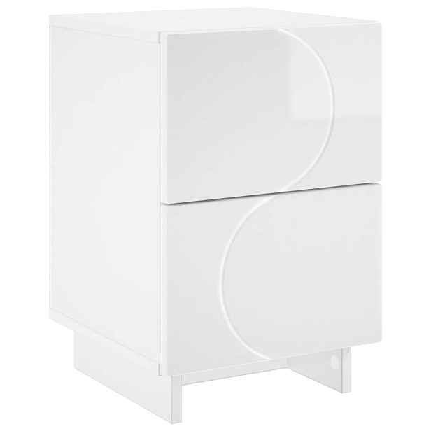 vidaXL Noční skříňka Bílá s vysokým leskem 33,5 x 34,5 x 50 cm