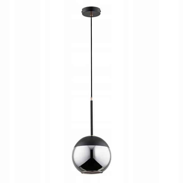 Závěsná lampa z moderního chromu, skleněná koule 20 cm do ložnice Alfa