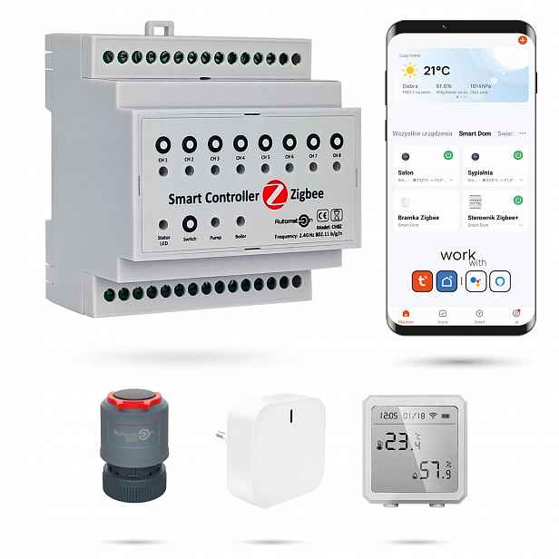 Sada pro podlahové vytápění Zigbee Tuya CH8Z 6 místností