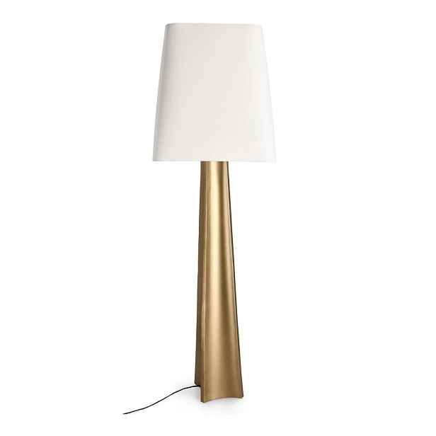 Stojací lampa ve zlaté barvě s textilním stínidlem (výška 151 cm) Tripura – Bizzotto
