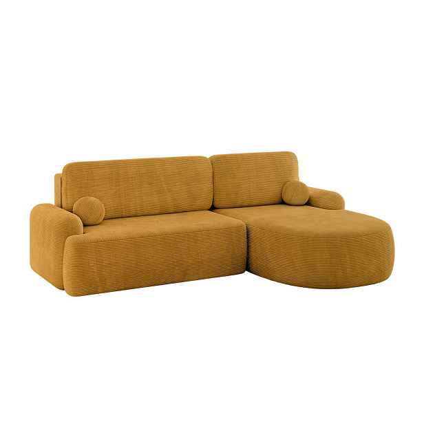 ALTDECOR ROHOVÁ SEDAČKA s funkcí spaní a úložným prostorem LIRA-L - 264x172x89 hořčicově žlutá