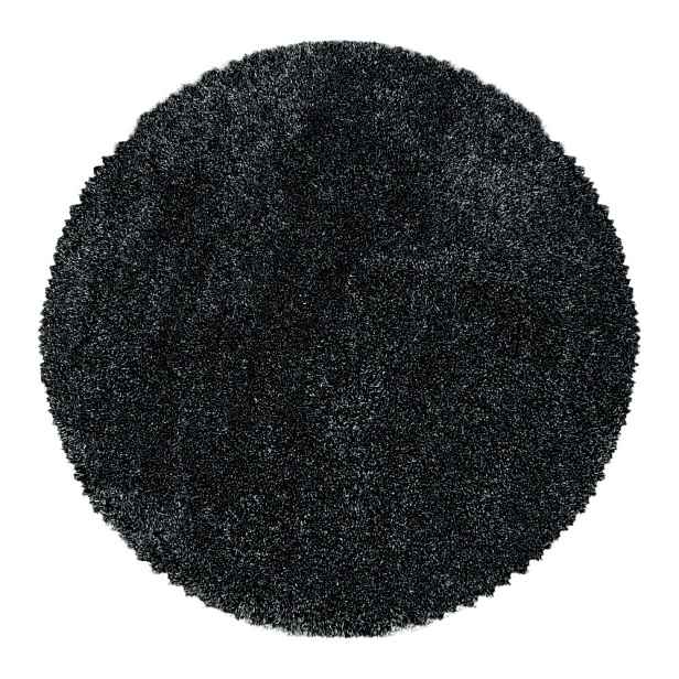 Antracitový kulatý koberec ø 80 cm Fluffy – Ayyildiz Carpets