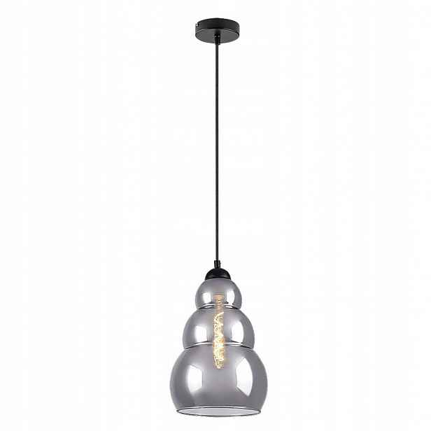 Efektní jednobarevná kouřová závěsná lampa Salvatore do obývacího pokoje