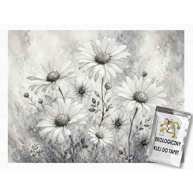 Fototapeta Flizelina Akvarel Příroda Bílé Květy Sedmikrásky 208x146 130g
