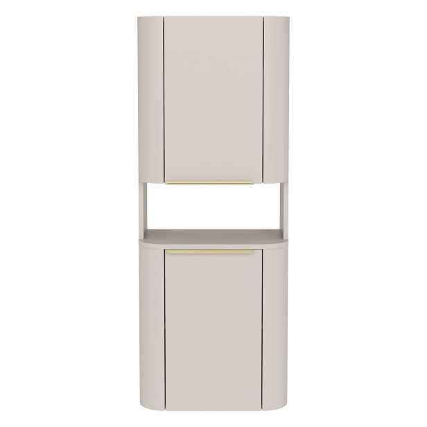 Hector Závěsná vysoká koupelnová skříňka Bassa 50 cm kašmírová/zlatá