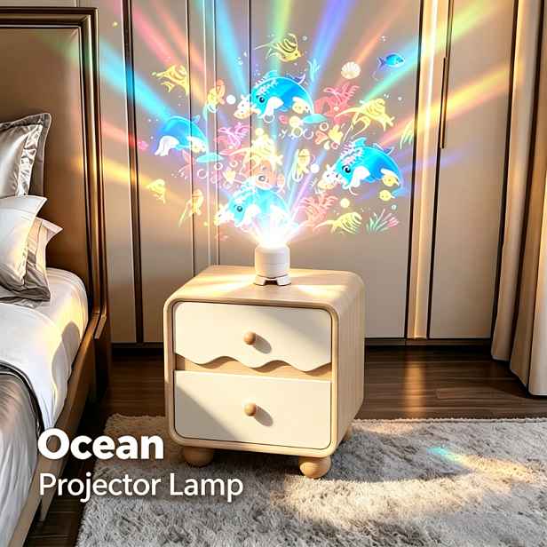 TEMU Nový LED projektor hvězdné oblohy a oceánu, dynamické noční světlo s USB napájením, projektor s snového oceánu s velrybou, medúzou, delfínem,