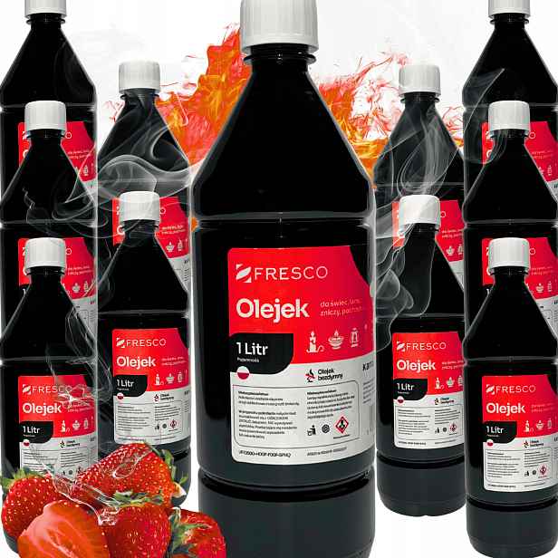 Set 15x Olejové palivo pro lampy, pochodně a svíčky 1,0L Jahoda nekouří