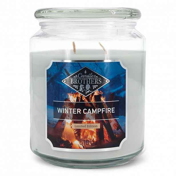 VONNÁ SVÍČKA Vícebarevná Winter Campfire ve skle 100 h