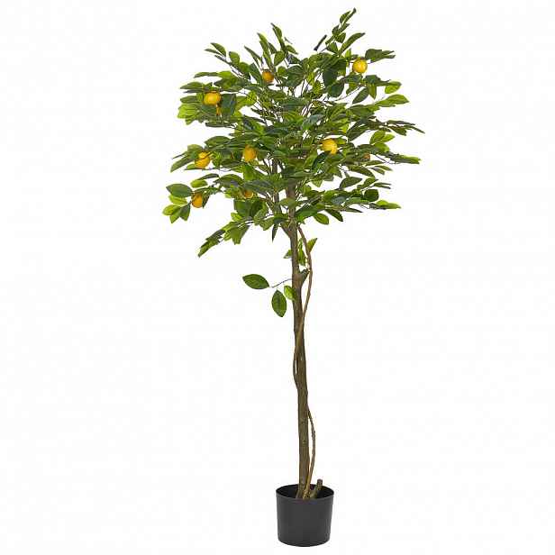 Beliani UMĚLÁ ROSTLINA v květináči 156 cm Zelená/Černá Citroník