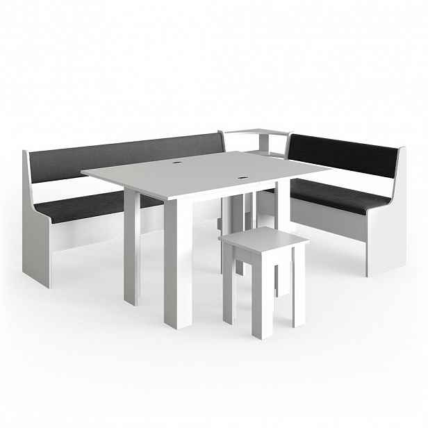 Vicco ROHOVÁ LAVICE Roman Bílá 210 x 150 cm se stolkem