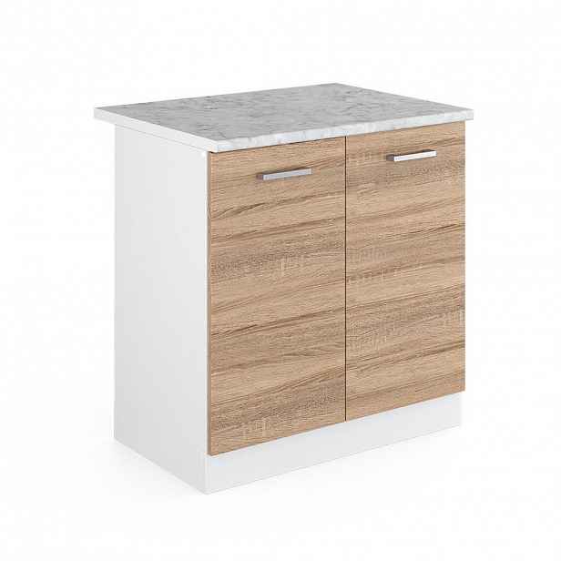 Vicco ZÁKLADNÍ JEDNOTKA PRO DŘEZ R-Line Sonoma 80 cm s dvířky, s pracovní deskou