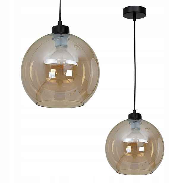 Závěsná lampa Sofia 1x60W E27 černá-čajová Milagro
