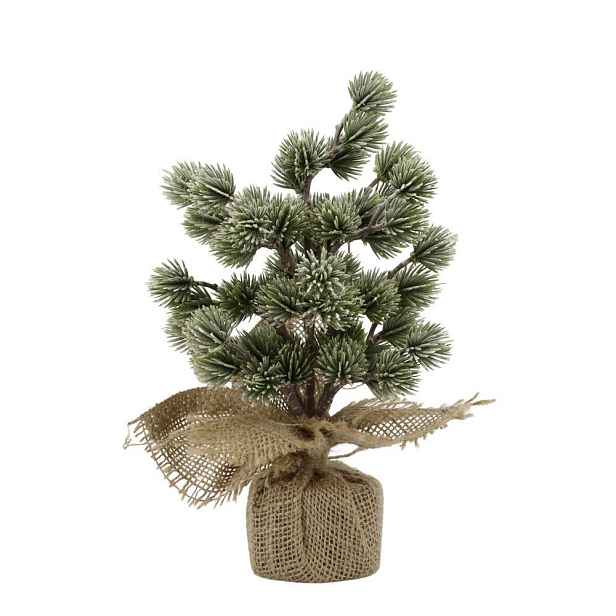 Zelený ojíněný vánoční cedrový stromek v jutě Fleur Cedar Tree - 30 cm Chic Antique