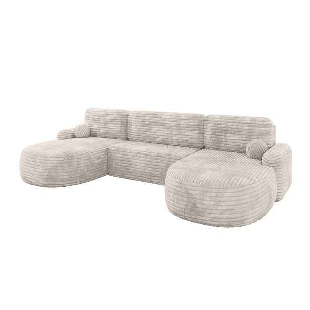ALTDECOR SEDACÍ SOUPRAVA s funkcí spaní a úložným prostorem LIRA-U - 335x172x89 krémová