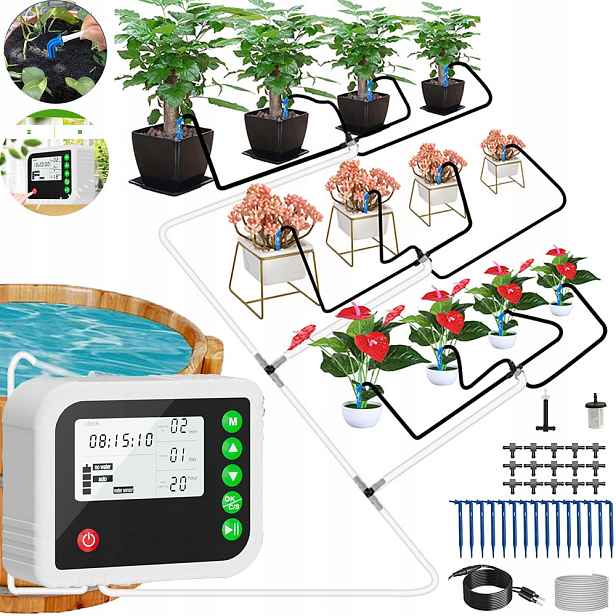 Automatický Systém Zavlažování Rostlin Květináčů Na Rostliny Dávkovač Vody LCD