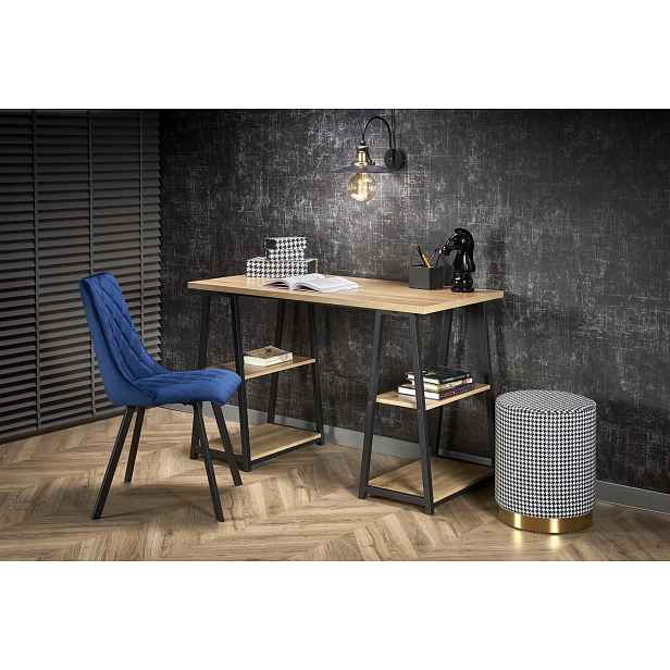 Moderní PC stůl Hema71, dub sonoma/černý HELCEL