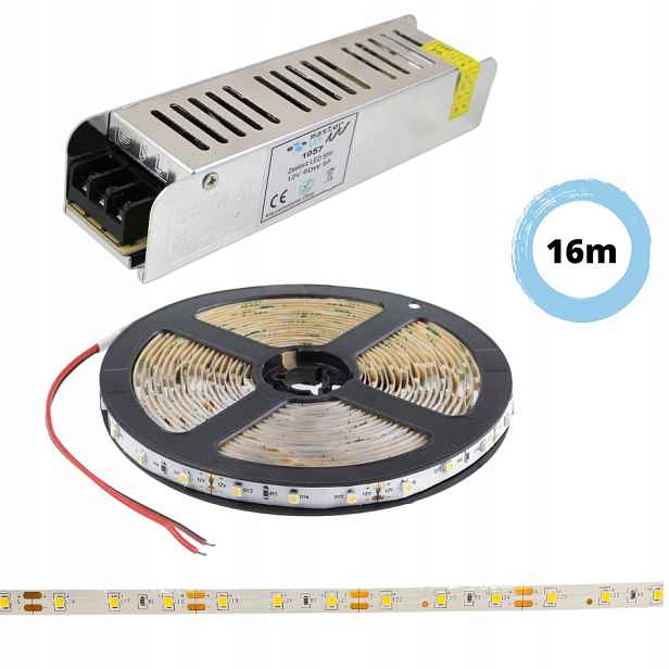 Set 16 m Led páska Premium bílá studená 12V