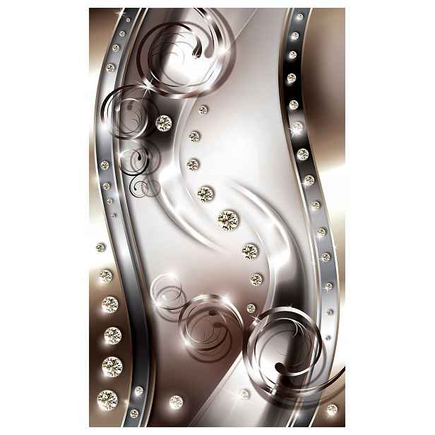 Tapeta Diamantový lesk Stříbrná Elegance Abstrakce Luxus 206x275 lepidlo