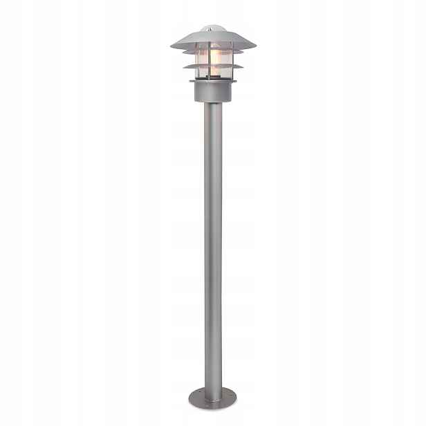 Venkovní stojací lampa zahradní sloupek industriální stříbrná 100 cm Elstead