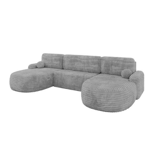 ALTDECOR SEDACÍ SOUPRAVA s funkcí spaní a úložným prostorem LIRA-U - 335x172x89 světle šedá