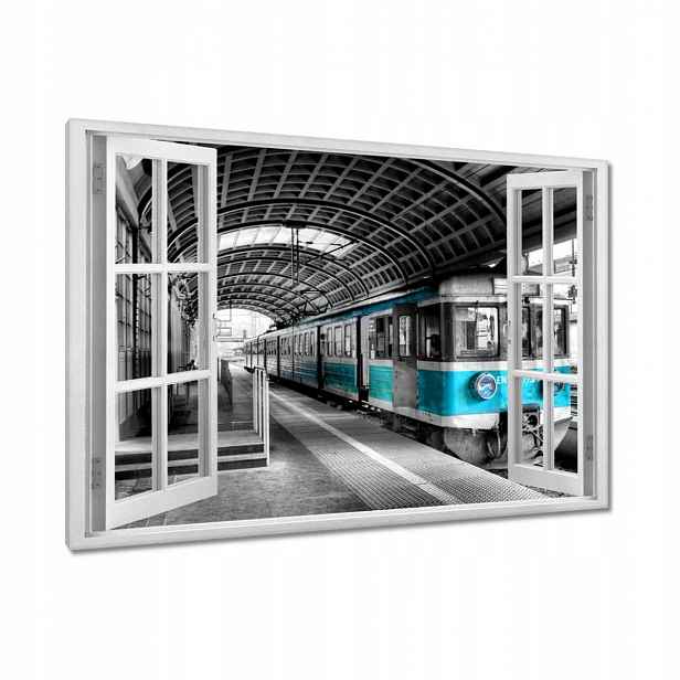 Obrazy 120x80 Tyrkysový vlak Pkp