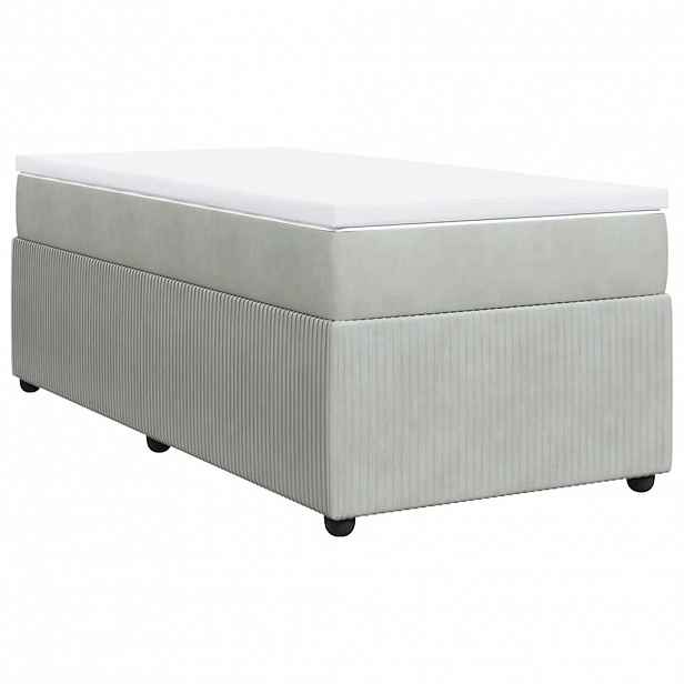 vidaXL Box spring postel s matrací světle šedá 90x190 cm samet