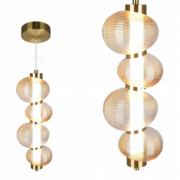 Designová závěsná lampa Bolla zlatá Led 17W skleněné kovové stínítko Milagro