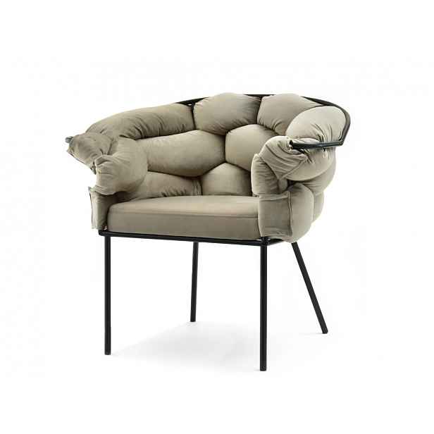 Designové čalouněné křeslo BARTOL - pískové / černé