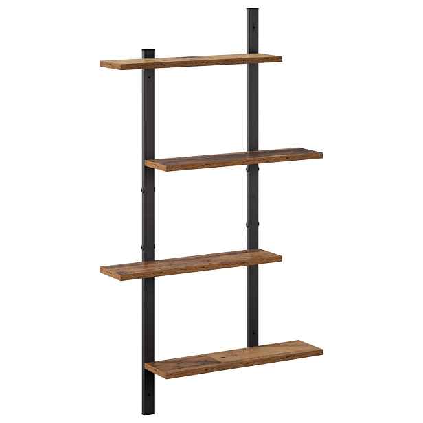 vidaXL Nástěnná polička Staré dřevo 61 x 13,5 x 105,5 cm