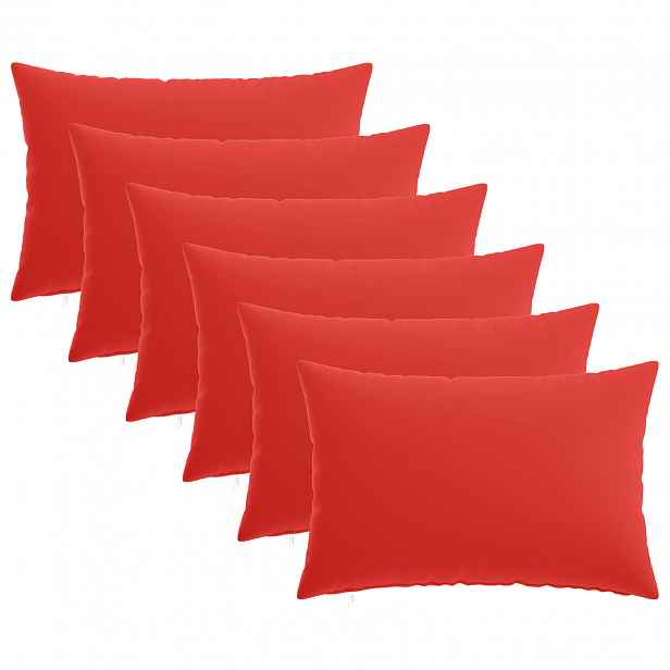 vidaXL Povlak na polštář 6 pcs HEERLEN Červená 30 x 50 cm Polyester