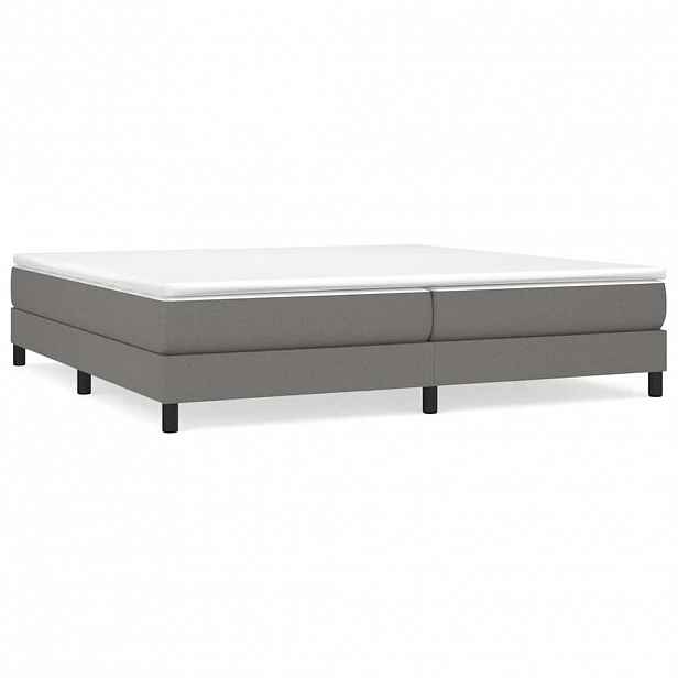 vidaXL Rám postele s boxspringem tmavě šedý 200 x 200 cm textil