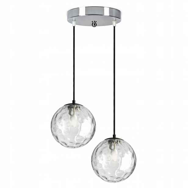 Závěsná stropní lampa Skleněné koule EZ2 Texture Chrome Led G9