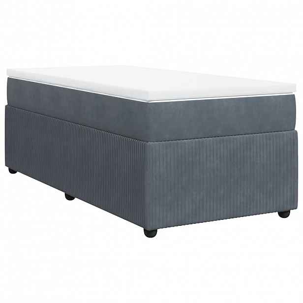 vidaXL Box spring postel s matrací tmavě šedá 90x190 cm samet