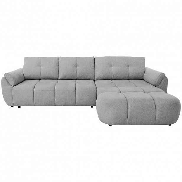Beautysofa ROHOVÁ POHOVKA Massimo, univerzální rohová rozkládací pohovka 280 cm s funkcí spaní a úložným prostorem, světle šedá