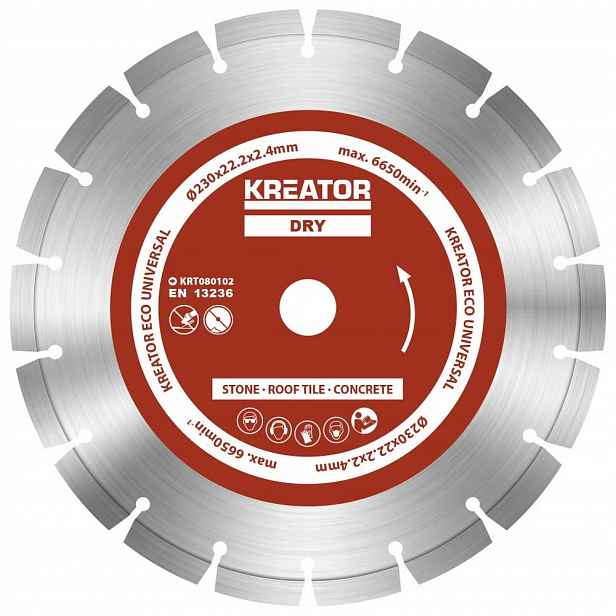 Kreator KRT080102 Diamantový kotouč segmentový 230mm Univerzal 3ks sada