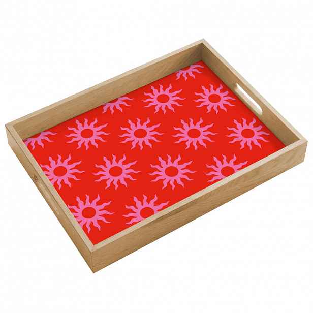 OnlyWow SERVÍROVACÍ PODNOS Slunce - červená - růžová - vzor - léto 40x30 cm