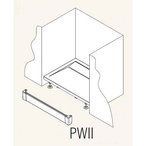 SanSwiss PWII 120 50 Přední panel hliníkový pro obdélníkovou vaničku 120 cm - aluchrom